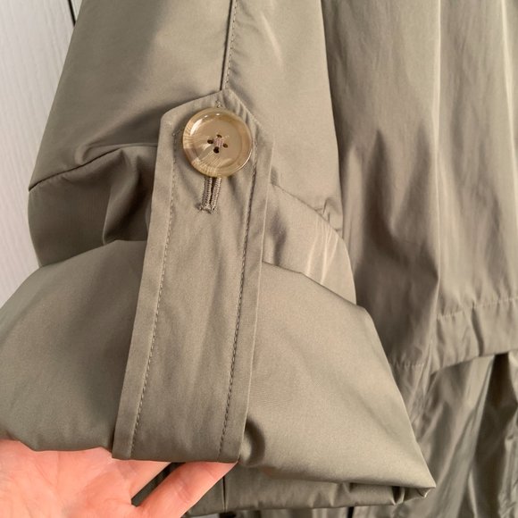 Geox Respira Parka Pisa Cape Jacket Deep Olive Green Size 12 - Picture 7 of 15